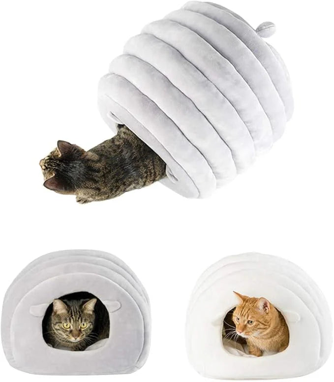 Plush Covered Pet Cave Bed