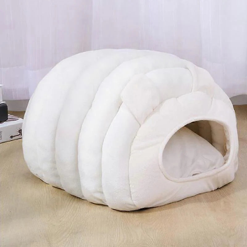 Plush Covered Pet Cave Bed